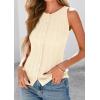 imagePRETTYGARDEN Womens Ribbed Tank Tops Summer 2025 Open Front Button Down Sleeveless Shirts Going Out Spring Fashion Vest TopsApricot