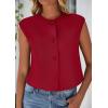 imagePRETTYGARDEN Womens Suit Vest Crop Tops 2025 Summer Dressy Business Casual Work Office Clothes Trendy Blazer WaistcoatRed