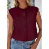 imagePRETTYGARDEN Womens Suit Vest Crop Tops 2025 Summer Dressy Business Casual Work Office Clothes Trendy Blazer WaistcoatWine Red