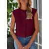 imagePRETTYGARDEN Womens Suit Vest Crop Tops 2025 Summer Dressy Business Casual Work Office Clothes Trendy Blazer WaistcoatWine Red