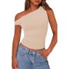 imagePRETTYGARDEN Womens Off The Shoulder Crop Tank Tops 2025 Summer Trendy Casual Sleeveless Ruched Fitted Going Out ShirtsBeige