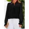 imagePRETTYGARDEN Lace Long Sleeve Tops for Women Eyelet Blouses Dressy Casual Hollow Out Button Down Shirts Spring Fashion 2025Black