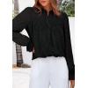 imagePRETTYGARDEN Lace Long Sleeve Tops for Women Eyelet Blouses Dressy Casual Hollow Out Button Down Shirts Spring Fashion 2025Black