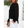 imagePRETTYGARDEN Lace Long Sleeve Tops for Women Eyelet Blouses Dressy Casual Hollow Out Button Down Shirts Spring Fashion 2025Black