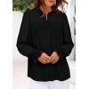 imagePRETTYGARDEN Lace Long Sleeve Tops for Women Eyelet Blouses Dressy Casual Hollow Out Button Down Shirts Spring Fashion 2025Black
