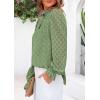 imagePRETTYGARDEN Lace Long Sleeve Tops for Women Eyelet Blouses Dressy Casual Hollow Out Button Down Shirts Spring Fashion 2025Grass Green