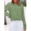 imagePRETTYGARDEN Lace Long Sleeve Tops for Women Eyelet Blouses Dressy Casual Hollow Out Button Down Shirts Spring Fashion 2025Grass Green