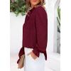 imagePRETTYGARDEN Lace Long Sleeve Tops for Women Eyelet Blouses Dressy Casual Hollow Out Button Down Shirts Spring Fashion 2025Jujube Red