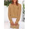 imagePRETTYGARDEN Lace Long Sleeve Tops for Women Eyelet Blouses Dressy Casual Hollow Out Button Down Shirts Spring Fashion 2025Khaki