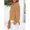 imagePRETTYGARDEN Lace Long Sleeve Tops for Women Eyelet Blouses Dressy Casual Hollow Out Button Down Shirts Spring Fashion 2025Khaki