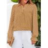 imagePRETTYGARDEN Lace Long Sleeve Tops for Women Eyelet Blouses Dressy Casual Hollow Out Button Down Shirts Spring Fashion 2025Khaki