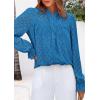 imagePRETTYGARDEN Lace Long Sleeve Tops for Women Eyelet Blouses Dressy Casual Hollow Out Button Down Shirts Spring Fashion 2025Lake Blue