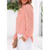 imagePRETTYGARDEN Lace Long Sleeve Tops for Women Eyelet Blouses Dressy Casual Hollow Out Button Down Shirts Spring Fashion 2025Pink