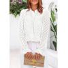 imagePRETTYGARDEN Lace Long Sleeve Tops for Women Eyelet Blouses Dressy Casual Hollow Out Button Down Shirts Spring Fashion 2025White
