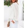 imagePRETTYGARDEN Lace Long Sleeve Tops for Women Eyelet Blouses Dressy Casual Hollow Out Button Down Shirts Spring Fashion 2025White