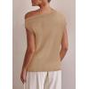 imagePRETTYGARDEN Womens Off The Shoulder Tops 2025 Summer Casual Short Sleeve Tunic T Shirts Lightweight Knit SweatersKhaki