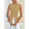 imagePRETTYGARDEN Womens Sleeveless Blazer Vest Summer 2025 Trendy Button Down Business Suit Vest Tops Outerwear WaistcoatKhaki