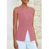 imagePRETTYGARDEN Womens Sleeveless Blazer Vest Summer 2025 Trendy Button Down Business Suit Vest Tops Outerwear WaistcoatPink