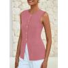 imagePRETTYGARDEN Womens Sleeveless Blazer Vest Summer 2025 Trendy Button Down Business Suit Vest Tops Outerwear WaistcoatPink