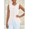 imagePRETTYGARDEN Womens Sleeveless Blazer Vest Summer 2025 Trendy Button Down Business Suit Vest Tops Outerwear WaistcoatWhite