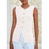 imagePRETTYGARDEN Womens Sleeveless Blazer Vest Summer 2025 Trendy Button Down Business Suit Vest Tops Outerwear WaistcoatWhite