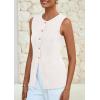 imagePRETTYGARDEN Womens Sleeveless Blazer Vest Summer 2025 Trendy Button Down Business Suit Vest Tops Outerwear WaistcoatWhite