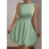 imagePRETTYGARDEN Summer Dresses for Women 2025 Casual Sleeveless Tank Mini Short Dress Crew Neck Bubble Sundress with PocketsGreen