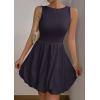 imagePRETTYGARDEN Summer Dresses for Women 2025 Casual Sleeveless Tank Mini Short Dress Crew Neck Bubble Sundress with PocketsNavy