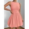 imagePRETTYGARDEN Summer Dresses for Women 2025 Casual Sleeveless Tank Mini Short Dress Crew Neck Bubble Sundress with PocketsPink