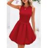 imagePRETTYGARDEN Summer Dresses for Women 2025 Casual Sleeveless Tank Mini Short Dress Crew Neck Bubble Sundress with PocketsRed