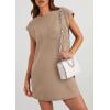 imagePRETTYGARDEN Womens Summer Short T Shirt Dress Cap Sleeve Crew Neck Casual Loose Basic Mini DressesCamel