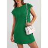 imagePRETTYGARDEN Womens Summer Short T Shirt Dress Cap Sleeve Crew Neck Casual Loose Basic Mini DressesGreen