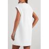imagePRETTYGARDEN Womens Summer Short T Shirt Dress Cap Sleeve Crew Neck Casual Loose Basic Mini DressesWhite