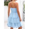 imagePRETTYGARDEN Womens Summer Dress 2025 Tube Top Mini Dresses Short Strapless Ruffle Tiered Wedding Guest Beach Mesh SundressLight Blue