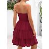 imagePRETTYGARDEN Womens Summer Dress 2025 Tube Top Mini Dresses Short Strapless Ruffle Tiered Wedding Guest Beach Mesh SundressWine Red