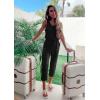 imagePRETTYGARDEN Womens Two Piece Outfit Sets Casual Summer Sleeveless Crewneck Tops and Sweatpants Active Tracksuit Lounge WearBlack