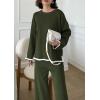 imagePRETTYGARDEN Womens 2 Piece Knit Sweater Set Casual Long Sleeve Pullover Wide Leg Pants Sweatsuit Tracksuit OutfitArmy Green