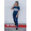 imagePRETTYGARDEN Womens Two Piece Lounge Sets 2025 Spring Summer Jogger Pants Vacation Outfits Travel Airplane Matching ClothesStriped Bright Blue