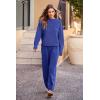 imagePRETTYGARDEN Womens Winter 2 Piece Sweater Set Casual Pullover Top High Waisted Sweatpants Tracksuit Lounge OutfitsBlue