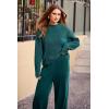 imagePRETTYGARDEN Womens Winter 2 Piece Sweater Set Casual Pullover Top High Waisted Sweatpants Tracksuit Lounge OutfitsBlue Green