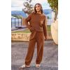 imagePRETTYGARDEN Womens Winter 2 Piece Sweater Set Casual Pullover Top High Waisted Sweatpants Tracksuit Lounge OutfitsBrown