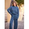 imagePRETTYGARDEN Womens Winter 2 Piece Sweater Set Casual Pullover Top High Waisted Sweatpants Tracksuit Lounge OutfitsDark Blue