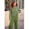 imagePRETTYGARDEN Womens Winter 2 Piece Sweater Set Casual Pullover Top High Waisted Sweatpants Tracksuit Lounge OutfitsGrass Green