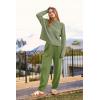 imagePRETTYGARDEN Womens Winter 2 Piece Sweater Set Casual Pullover Top High Waisted Sweatpants Tracksuit Lounge OutfitsGrass Green