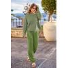 imagePRETTYGARDEN Womens Winter 2 Piece Sweater Set Casual Pullover Top High Waisted Sweatpants Tracksuit Lounge OutfitsGrass Green