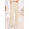 imagePRETTYGARDEN Womens Winter Two Piece Matching Sweater Lounge Sets Knit Long Sleeve Pullover Tops Wide Leg Pants TracksuitsBeige