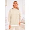 imagePRETTYGARDEN Womens Winter Two Piece Matching Sweater Lounge Sets Knit Long Sleeve Pullover Tops Wide Leg Pants TracksuitsBeige