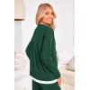 imagePRETTYGARDEN Womens Winter Two Piece Matching Sweater Lounge Sets Knit Long Sleeve Pullover Tops Wide Leg Pants TracksuitsDark Green