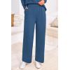 imagePRETTYGARDEN Womens Winter Two Piece Matching Sweater Lounge Sets Knit Long Sleeve Pullover Tops Wide Leg Pants TracksuitsGrey Blue
