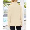 imagePRETTYGARDEN Womens 2024 Fall Chunky Knit Oversized Sweaters Long Sleeve Collared Quarter Zip Pullover Winter Jumper TopsBeige